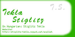 tekla stiglitz business card